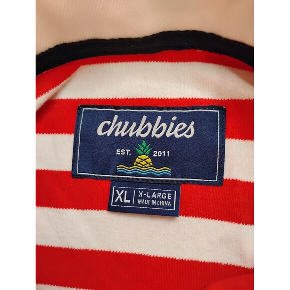 Men's Chubbies The Freedom Ring Rugby Shirt Long Sleeve Red White Blue XL - Picture 5 of 7